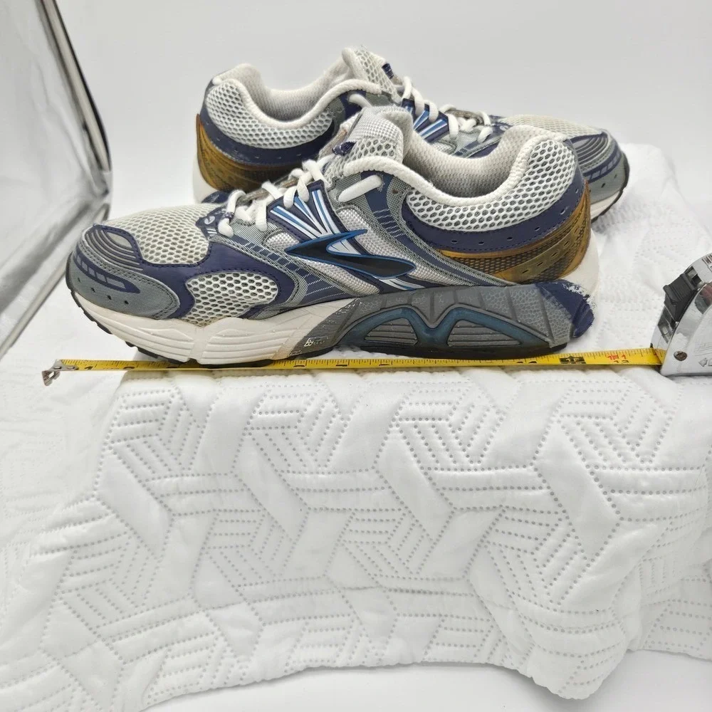 Brooks Shoes Athletic Men Blue, White And Gold Run Casual Length-12.5